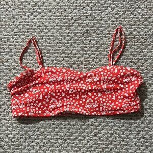 Red Floral Crop Top